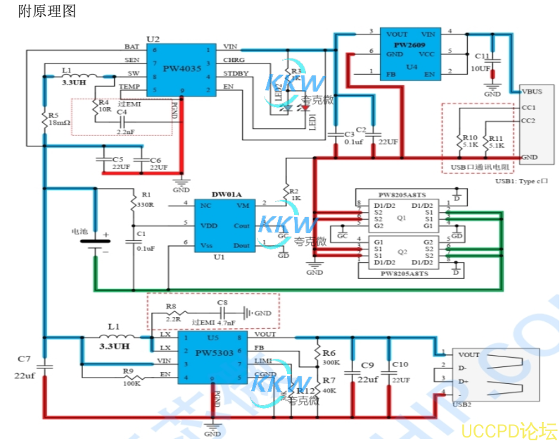 鋰電池充放電闆可以充電和放電鋰電池組， 電壓爲 5V，電流可 達 3A。